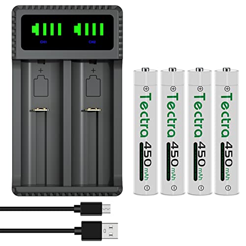 DuraPro 4X Akku AAAA Batteries + LED USB Ladegerät für Stylus Pens, Stirnlampen, Quadruple A,Quad A,E96, LR61,4061,MN2500,GP25A von DuraPro