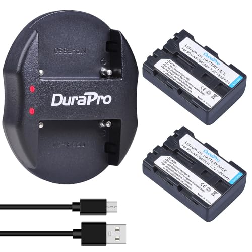 DuraPro NP-FM500H Li-Ionen-Akku und USB-Ladegerät für Sony Alpha SLT-A57, A58, A65, A65V, A77, A77V, A99, CLM-V55, DSLR-A100, A200, A300, A350, A450, A500 Kameras, 2 Akkus von DuraPro
