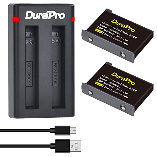 DuraPro 2X 1800mAh Akku + Dual-USB-Ladegerät mit Typ-C-Anschluss für Insta360 X3 Action-Kamera DuraPro 2X 1800mAh Akku + Dual-USB-Ladegerät mit Typ-C-Anschluss für Insta360 X3 Action-Kamera von DuraPro
