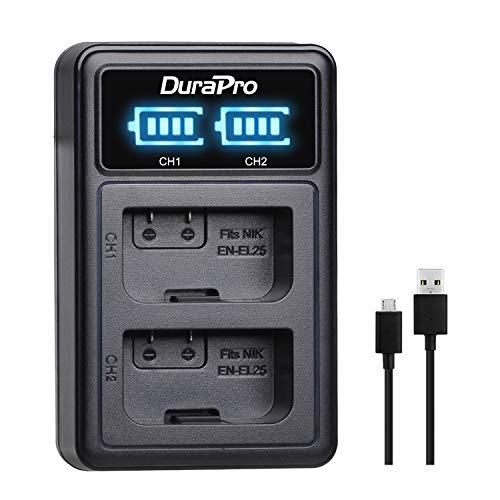 DuraPro Rapid LED Dual USB EN-EL25 Akku-Ladegerät für Nikon Z50 Kameras von DuraPro
