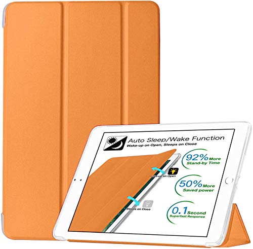 DuraSafe Cases for iPad Air 3 2019 10.5 Inch [ Air 3rd Gen ] A2152 A2123 A2153 A2154 Smart Trifold Lightweight Soft Silicone Transparent Front & Back Cover - Orange von DuraSafe Cases