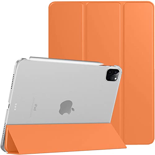 DuraSafe Cases for iPad PRO 11 Inch 2nd [ PRO 11 2020 2 Gen ] A2228 A2068 A2230 A2231 Trifold Hard Smart PC Translucent Back Cover - Tangerine von DuraSafe Cases