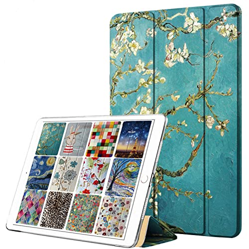 DuraSafe Cases für iPad Mini 3 2 1 Generation 7,9 Zoll [ Mini 3. Mini 2. Mini 1st] A1599 A1600 A1489 A1490 A1491 A1432 A1454 Trifold Printed Hard PC Transparent Back Cover - Almond Flower Bloom von DuraSafe Cases