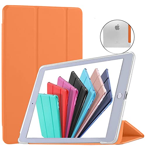 DuraSafe Cases für iPad PRO 12,9 1 Gen 2015 [ iPad 12,9 Zoll 1.] A1652 A1584 ML0H2FD/A ML0G2FD/A ML0N2FD/A Trifold Hard Smart PC Translucent Back Cover - Orange von DuraSafe Cases