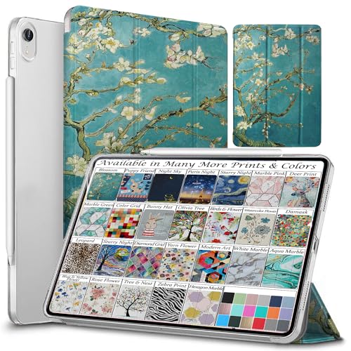 DuraSafe Cases iPad 10 Gen 2022 10.9 Inch [ iPad 10th ] A2696 A2757 A2777 Trifold Printed Hard Smart PC Transparent Back Cover - Blossom von DuraSafe Cases