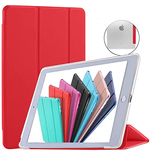 DuraSafe Cases iPad 10.2 Inch 9th 8th 7th 2021 2020 2019 [ iPad 9/8 / 7 Gen ] A2602 A2604 A2270 A2197 A2603 A2428 A2429 Smart Transparent Back PC Cover - Scarlet von DuraSafe Cases