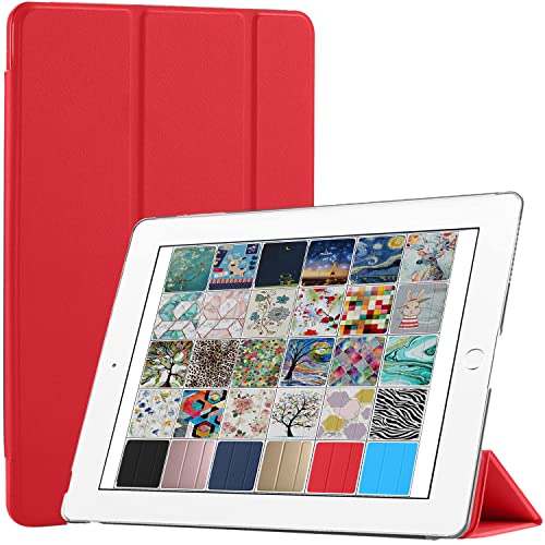DuraSafe Cases iPad 9.7 Inch 6th 5th Air 1st 2nd [ iPad 5th 6th Air 1 2 Generation ] MD785LL/B MD788LL/B MD786LL/B MD789LL/B MD787LL/B Lightweight Protective PC Magnetic Stand Cover - Scarlet von DuraSafe Cases