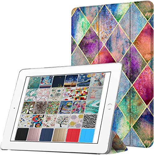 DuraSafe Cases iPad PRO 10.5 Inch 2017 Air 10.5 3rd Gen 2019 [ Air 3 ] MQF12LL/A MQEY2LL/A MQF22LL/A MQF02LL/A Printed Protective PC Dual Angle Stand Clear Flip Back Cover - Diamond Grid von DuraSafe Cases