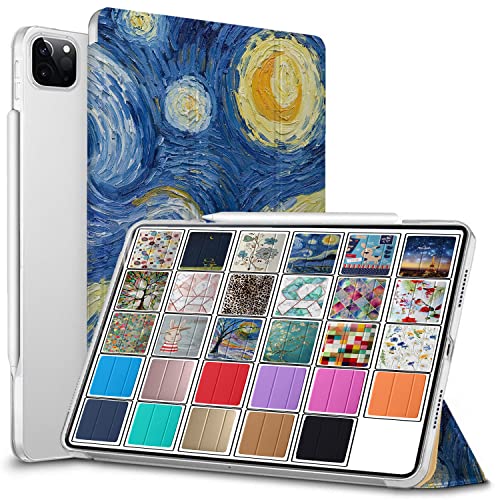 iPad Pro 11 3 2 Generation [Pro 11 3rd 2nd ] A2377 A2459 A2301 Printed Gedruckt Slim Leicht Protective PC Dual Angle Stand Clear Flip Back Cover Abdeckung - Starry Night von DuraSafe Cases