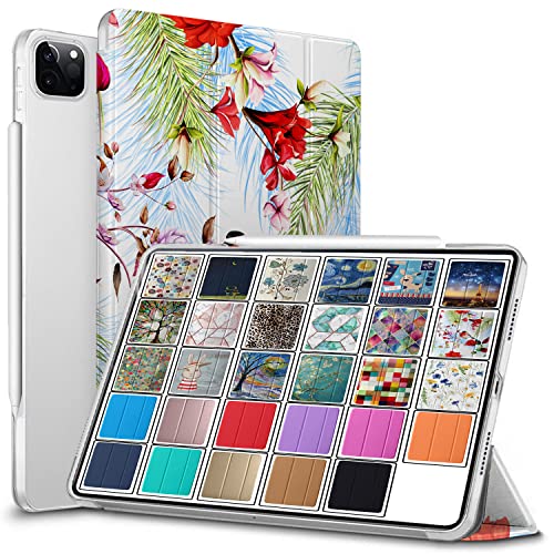 DuraSafe Cases für iPad PRO 11 Zoll 2 2020 3 2021 [ PRO 11 2. 3. ] A2377 A2459 A2301 MHMT3FD/A MHMU3FD/A MY332FD/A Printed Lightweight PC Dual Angle Stand Clear Flip Back Cover - Birds & Flowers von DuraSafe Cases