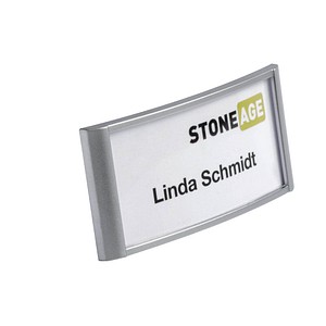 10 DURABLE Badge Classic Namensschilder mit Kombiklemme 7,4 x 3,4 cm von Durable