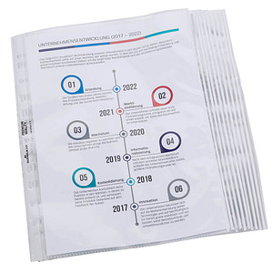 10 DURABLE Prospekthüllen PREMIUM DIN A4 weiß klar 0,08 mm von Durable