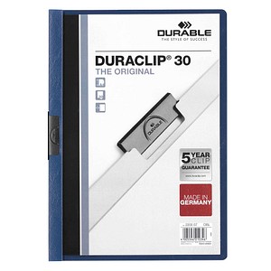 25 DURABLE Klemmhefter DURACLIP  dunkelblau von Durable