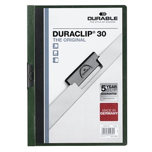 25 DURABLE Klemmhefter DURACLIP  dunkelgrün von Durable