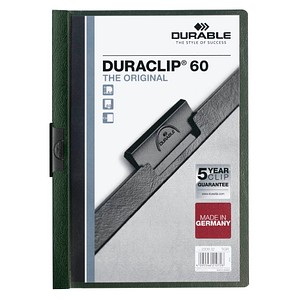 25 DURABLE Klemmhefter DURACLIP  dunkelgrün von Durable