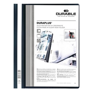 25 DURABLE Präsentationshefter DURAPLUS schwarz DIN A4 überbreit von Durable