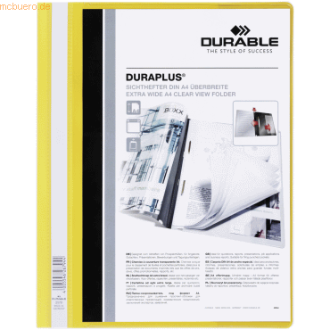 25 x Durable Angebotshefter Duraplus A4 mit Sichttasche Folie gelb von Durable