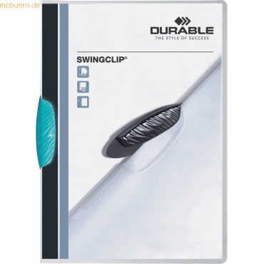25 x Durable Klemmmappe Swingclip A4 PP 30 Blatt mittelblau 25 x Durable Klemmmappe Swingclip A4 PP 30 Blatt mittelblau von Durable