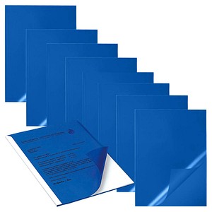 50 DURABLE Klemmschienenhüllen DIN A4 blau genarbt 0,22 mm von Durable