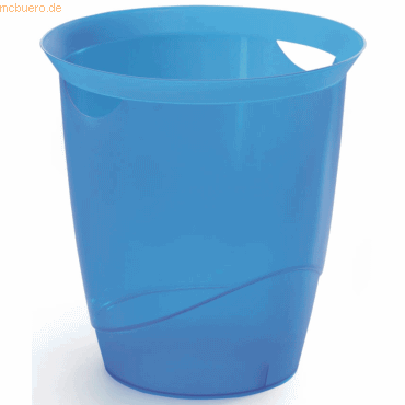 6 x Durable Papierkorb 16l blau-transluzent von Durable