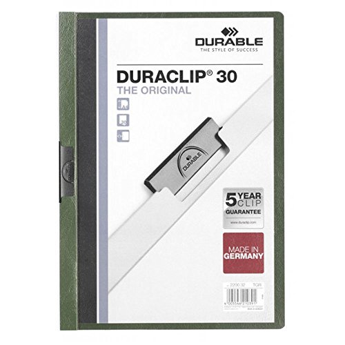 DOSSIER Clip DuraclIP PVC A4 2200 Metallklammer 30h Hellgrün DOSSIER Clip DuraclIP PVC A4 2200 Metallklammer 30h Hellgrün von Durable