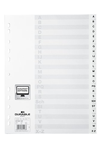 DURABLE 6164-02 Tauenpapier-Register, blanko, A5 quer, 12-teilig Grau von Durable