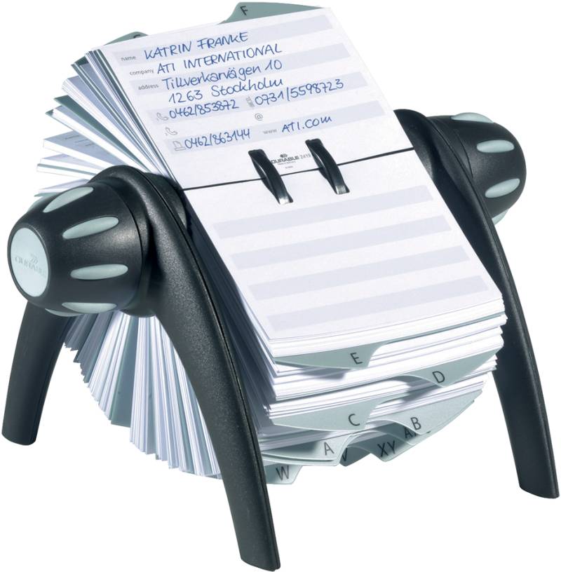 DURABLE Adresskartei TELINDEX flip, schwarz / grau von Durable