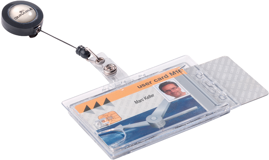 DURABLE Ausweishalter HARTBOX mit Jojo für 2 Karten von Durable