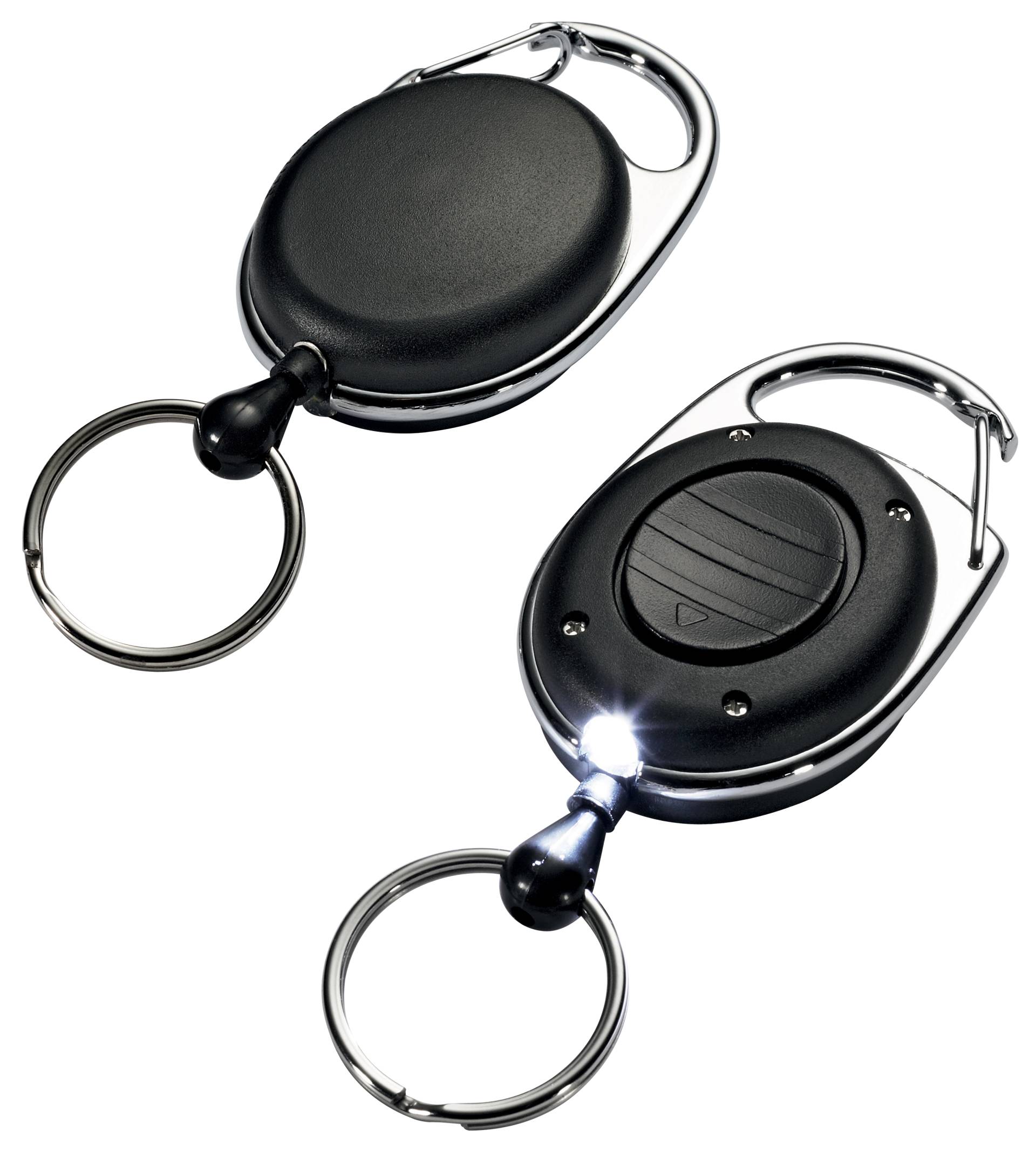 DURABLE Ausweishalter mit Jojo und LED, oval, schwarz von Durable