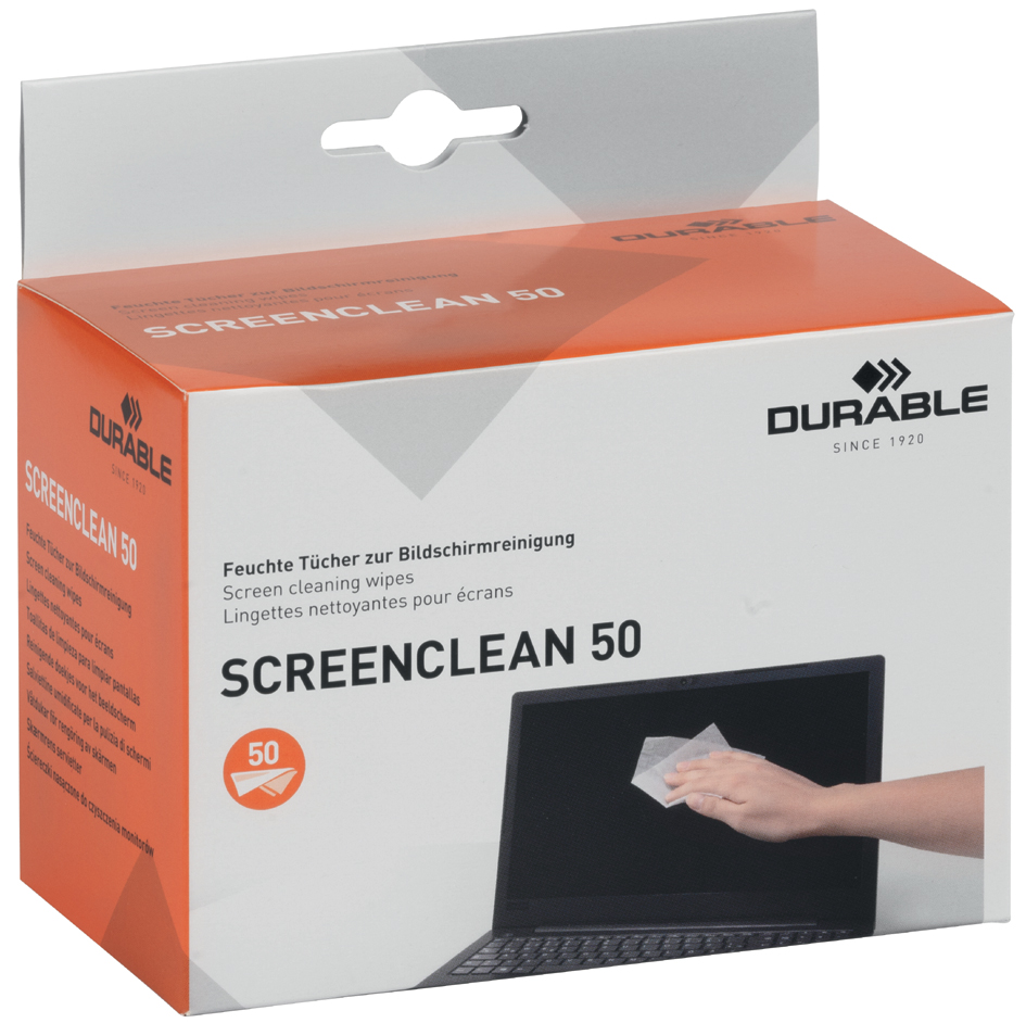 DURABLE Bildschirm-Reinigungstücher SCREENCLEAN 50 von Durable