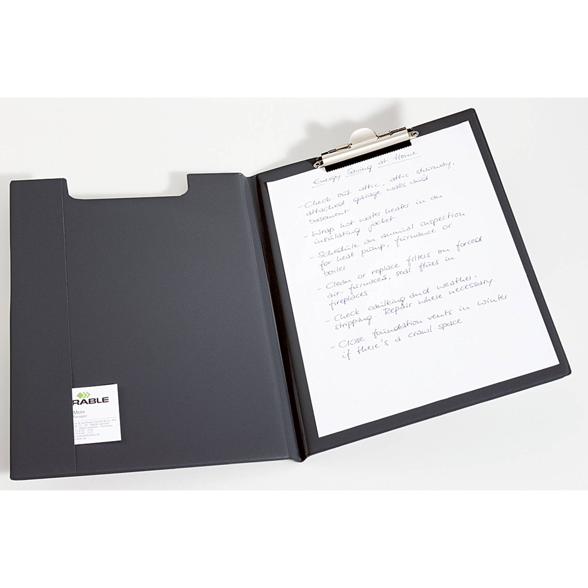DURABLE Blockmappe A4 Klemme oben 330x15,5x235mm schwarz DURABLE Blockmappe A4 Klemme oben 330x15,5x235mm schwarz von Durable