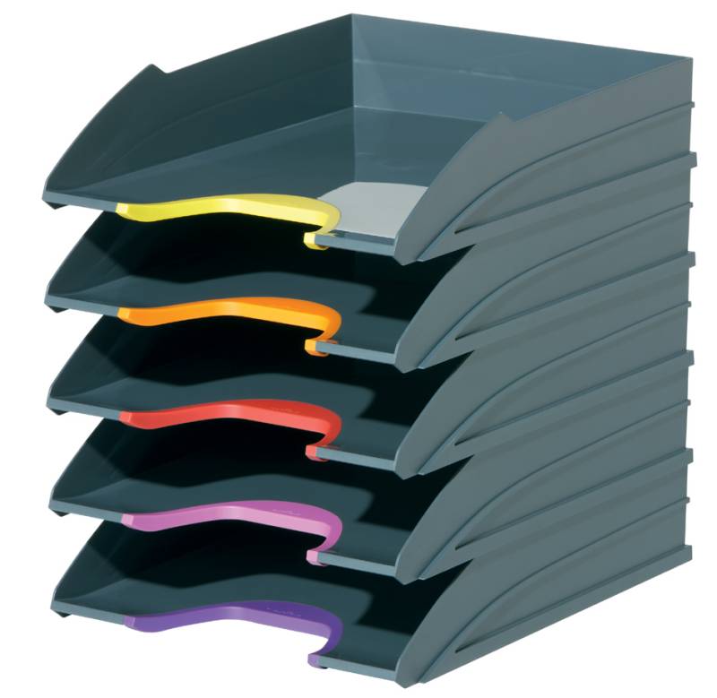 DURABLE Briefablagen-Set VARICOLOR, grau / farbiger Verlauf von Durable