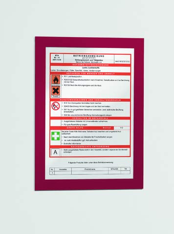 DURABLE | DURAFRAME® Info-Rahmen | selbstklebend | magnetisch | für DIN A4 | Rahmen rot | VE 2 Stk von Durable