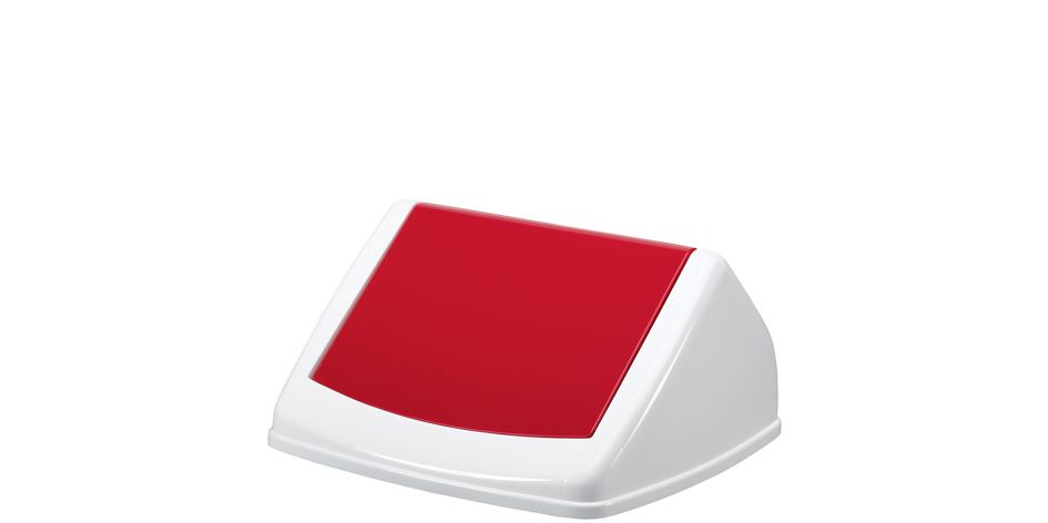DURABLE Deckel DURABIN FLIP LID SQUARE 40, weiß/rot von Durable