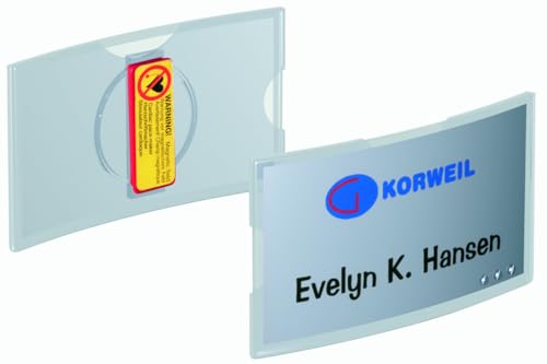 Durable Deluxe-Namensschild, konvexes und magnetisches Namensschild, Einsatzmaße: 3,8 cm H x 7,5 cm B, 25 Stück von Durable
