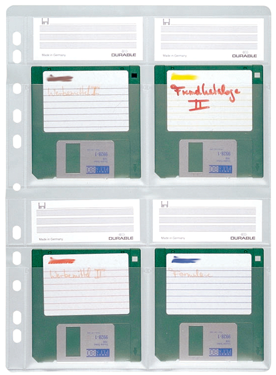 DURABLE Disketten-Hülle, für 4 x 3,5, Disketten, DIN A4 DURABLE Disketten-Hülle, für 4 x 3,5, Disketten, DIN A4 von Durable