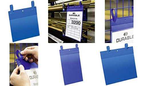 DURABLE Durable Kennzeichnungstasche für Gitterboxen - A4 quer, 50 Stück; Packungsinhalt: 50 Stück von Durable