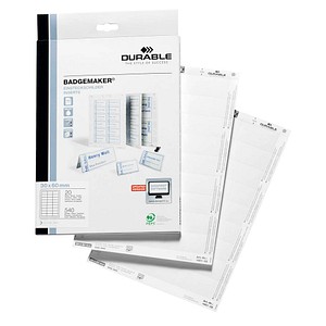 DURABLE Einsteckschilder für Namensschilder Badgemaker 6,0 x 3,0 cm, 540 St. DURABLE Einsteckschilder für Namensschilder Badgemaker 6,0 x 3,0 cm, 540 St. von Durable