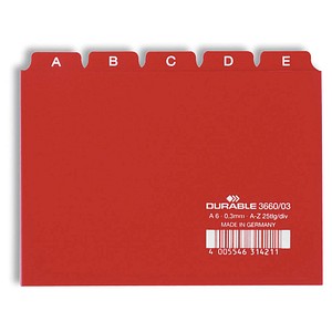 DURABLE Karteikartenregister A-Z rot von Durable