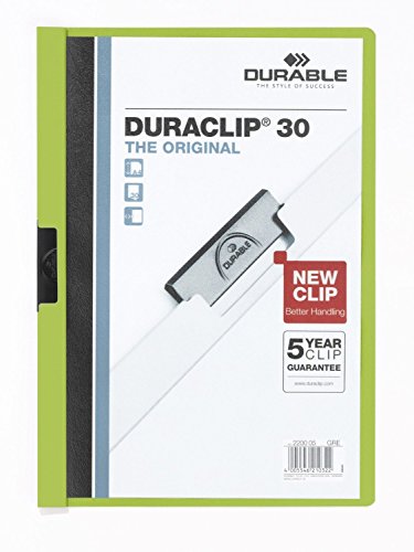 DURABLE Klemmhefter DURACLIP ORIGINAL 30, DIN A4, grün VE=3 von Durable