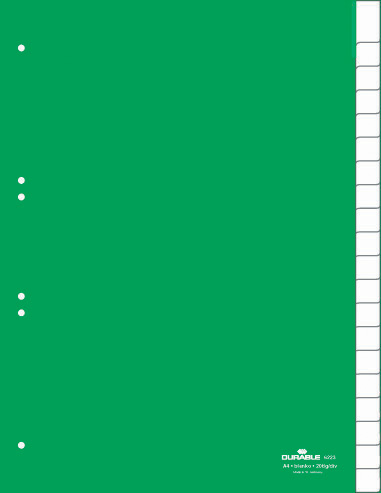 DURABLE Kunststoff-Register, PP, Stärke: 0,12 mm, 20-teilig von Durable