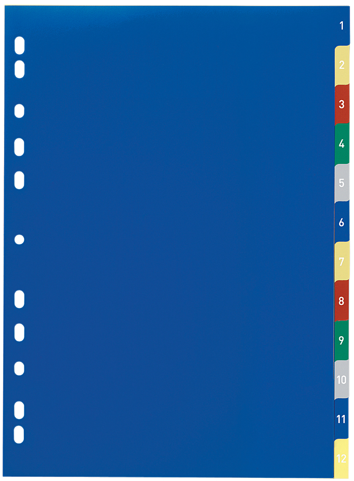 DURABLE Kunststoff-Register, Zahlen, A4, 12-teilig, 1 - 12 DURABLE Kunststoff-Register, Zahlen, A4, 12-teilig, 1 - 12 von Durable