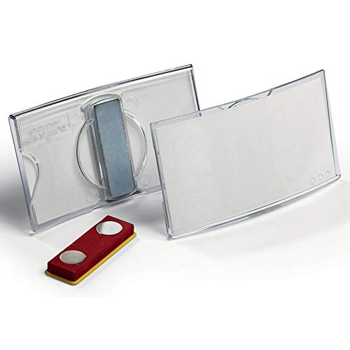 DURABLE Namensschild KONVEX, mit: Magnet, Acryl, 75 x 40 mm, transparent (25 Stück), Sie erhalten 1 Packung á 25 Stück von Durable