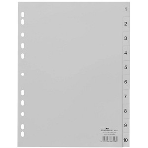 DURABLE Ordnerregister Vollformat 1-10 grau 10-teilig, 1 St. DURABLE Ordnerregister Vollformat 1-10 grau 10-teilig, 1 St. von Durable