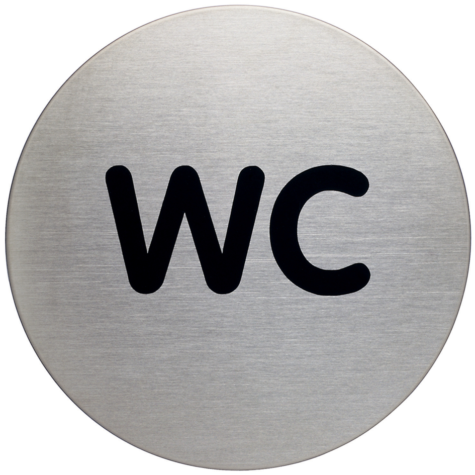 DURABLE Piktogramm , WC, , Durchmesser: 83 mm, silber von Durable