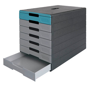 DURABLE Schubladenbox IDEALBOX PLUS grau/blau 776306, DIN C4 mit 7 Schubladen DURABLE Schubladenbox IDEALBOX PLUS grau/blau 776306, DIN C4 mit 7 Schubladen von Durable