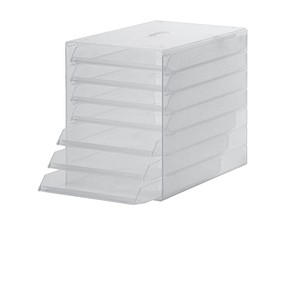 DURABLE Schubladenbox IDEALBOX  transparent 1712000400, DIN C4 mit 7 Schubladen von Durable