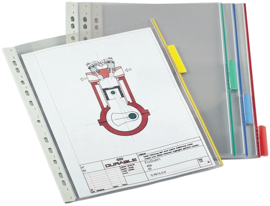 DURABLE Sichttafel FUNCTION, DIN A4, transparent, Tab: grün von Durable