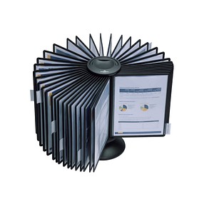 DURABLE Sichttafelsystem SHERPA® Display System carousel 40 563301 DIN A4 schwarz mit 40 St. Sichttafeln von Durable