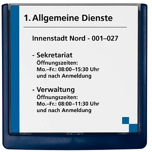 DURABLE Türschild CLICK SIGN Kunststoff blau 14,9 x 14,85 cm von Durable